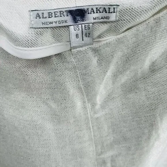 Alberto Makali Shorts Linen silver Metallic shorts high rise size8 BoxF - Picture 4 of 6